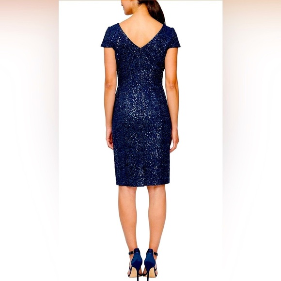 Alex Evenings Women's V Neck Cocktail, Mother of The Bride Dress Sz M - Picture 2 of 6